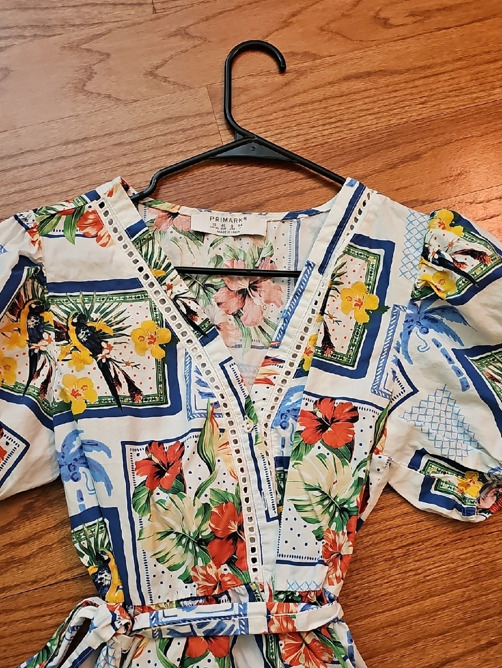Floral Dress - White with Multicolor Print - Picture 2 of 2